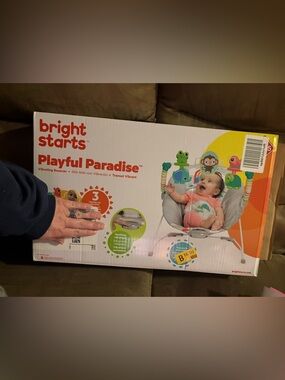 Fisher-Price Playful Paradise Vibrating Bouncer - Gray